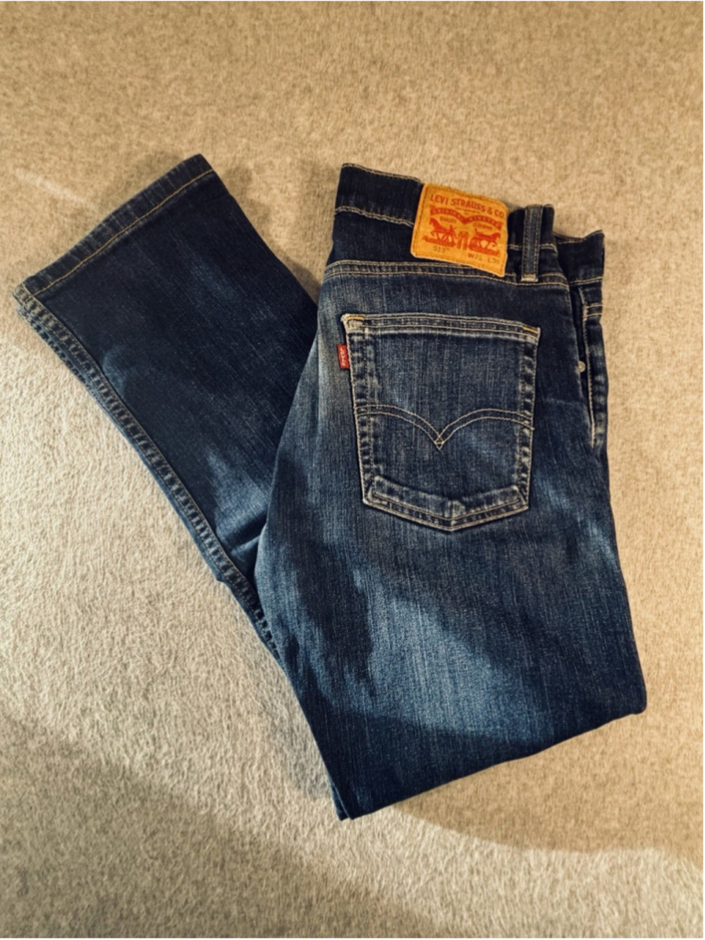 Levi’s 514 Straight Fit Jeans Men’s 31x30 Dark Wash Blue Denim Faded